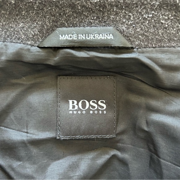 Men’s Hugo Boss Pea Coat Jacket Cashmere/Wool Black Size US 46R - Picture 5 of 5